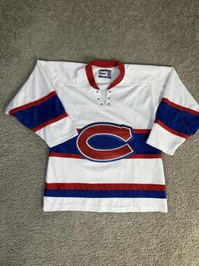 Vintage Montreal Canadiens Kobe Jersey Mens S NHL Hockey Graphic 95 Red Blue